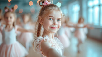 Children are engaged in dancing lessons.