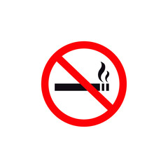 No smoking, prohibition sign, vector illustration.