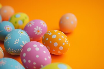 Happy easter decoration background, colorful eggs