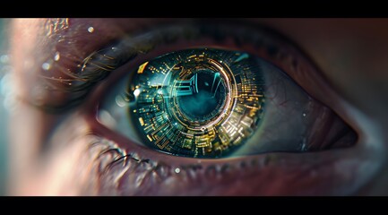 Woman eye digital futuristic