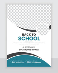 Education flyer or poster design, admission brochure cover template annual report print in a4