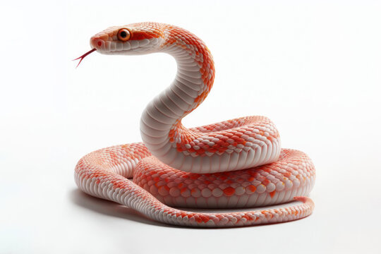 Corn Snake snake isolated on solid white background. ai generative
