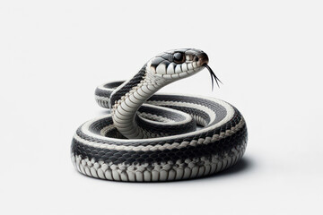 Naklejka premium Garter Snake snake isolated on solid white background. ai generative