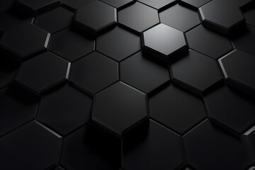 Fototapeta premium black hexagon abstract background
