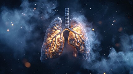 A 3D illustration of a human lung Generative AI - obrazy, fototapety, plakaty