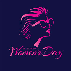 International Women's Day  logo Vector illustration design,abstract woman's face poster.