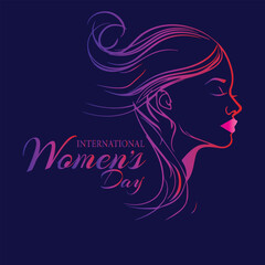 International Women's Day  logo Vector illustration design,abstract woman's face poster. 