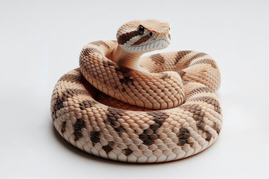 Rattlesnake isolated on solid white background. ai generative