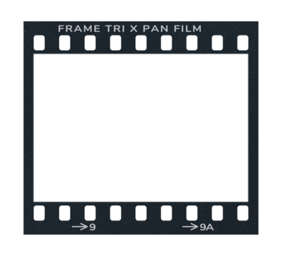 Camera transparent film strip mockup, isolated on white background template frame, real high-res 35mm photo scan analogue sheet negative