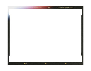 Camera transparent film strip mockup, isolated on white background template frame, real high-res...