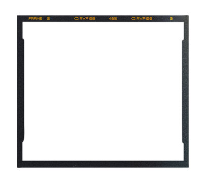 Camera transparent film strip mockup, isolated on white background template frame, real high-res 35mm photo scan analogue sheet negative