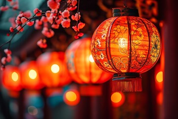 Beautiful Chinese Red Lanterns Traditionel
