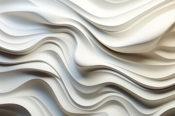 Obraz premium A mesmerizing blend of minimalism and complexity, this abstract piece evokes a sense of movement and harmony through its white wavy surface adorned with bold black lines