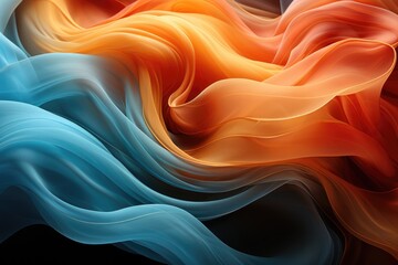 Fototapeta premium A mesmerizing blend of fractal patterns in warm peach tones creates an abstract masterpiece on this textile canvas