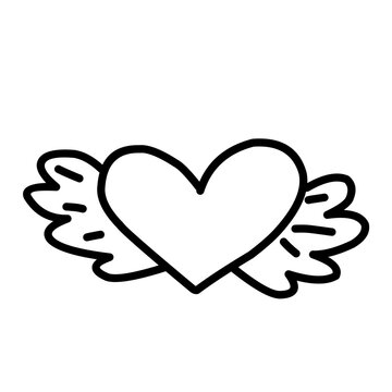 heart shape with small wings