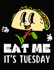 Taco tuesday t-shirt design vector illustration