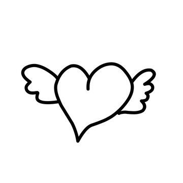 heart shape with small wings