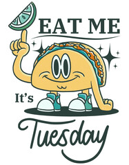 Taco tuesday t-shirt design vector illustration