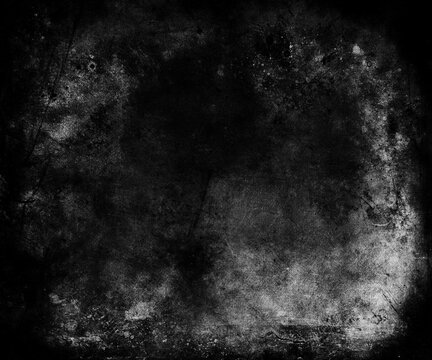 Dark grey grunge background, old scary wall