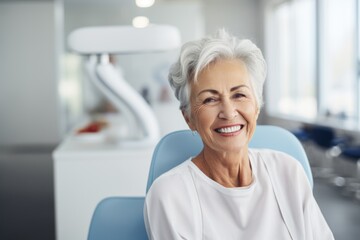 Portrait of a senior patient at the dentist - Powered by Adobe