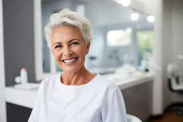 Portrait of a senior patient at the dentist