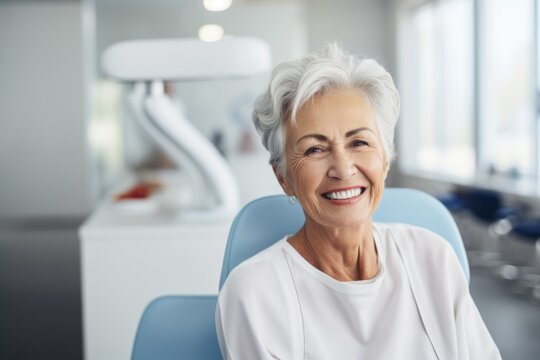 Portrait of a senior patient at the dentist