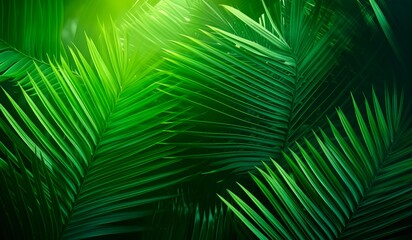 palm leaf background for tropical or summer banner concepts.