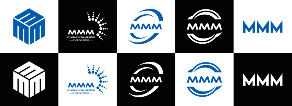 MMM logo. M M M design. White MMM letter. MMM, M M M letter logo design. Initial letter MMM linked circle uppercase monogram logo. M M M letter logo vector design. MMM letter logo design five style.