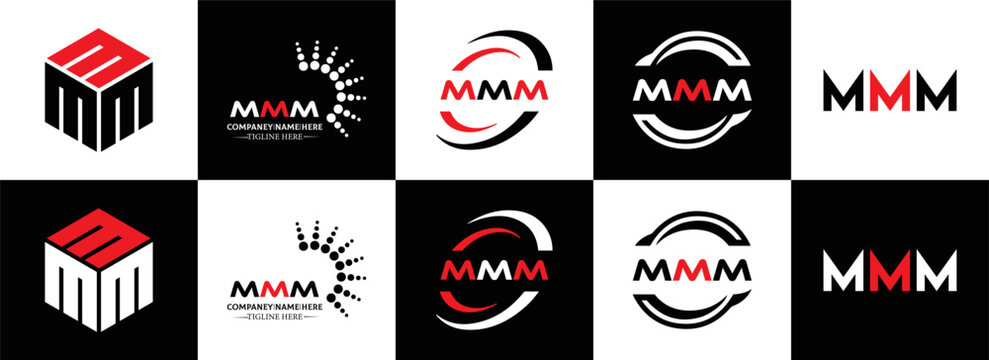 MMM logo. M M M design. White MMM letter. MMM, M M M letter logo design. Initial letter MMM linked circle uppercase monogram logo. M M M letter logo vector design. MMM letter logo design five style.
