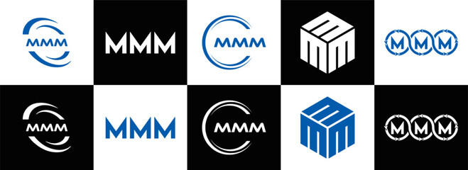 MMM logo. M M M design. White MMM letter. MMM, M M M letter logo design. Initial letter MMM linked circle uppercase monogram logo. M M M letter logo vector design. MMM letter logo design five style.
