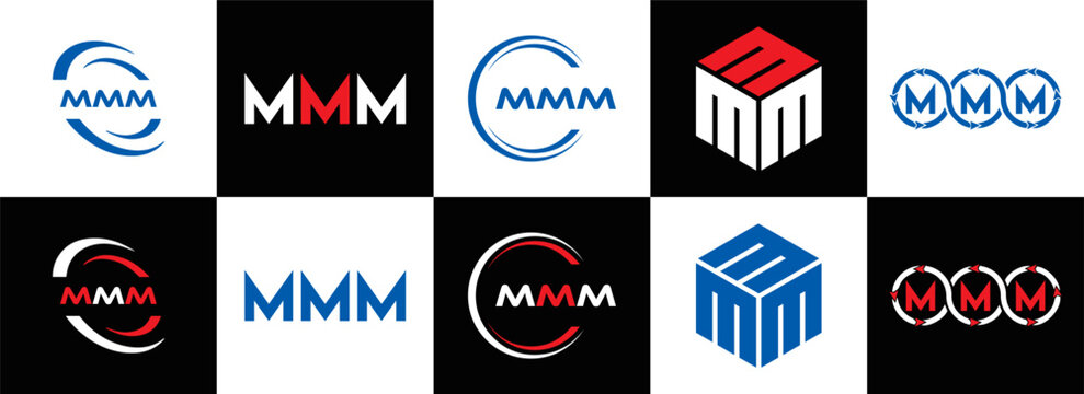 MMM logo. M M M design. White MMM letter. MMM, M M M letter logo design. Initial letter MMM linked circle uppercase monogram logo. M M M letter logo vector design. MMM letter logo design five style.