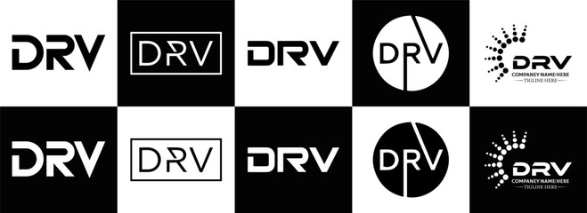 DRV logo. D R V design. White DRV letter. DRV, D R V letter logo design. Initial letter DRV linked circle uppercase monogram logo. D R V letter logo vector design. DRV letter logo design five style.