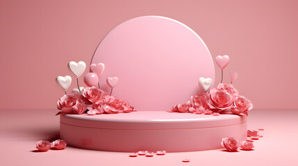 valentines day romantic decoration blank podium product display
