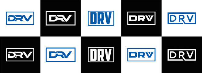 DRV logo. D R V design. White DRV letter. DRV, D R V letter logo design. Initial letter DRV linked circle uppercase monogram logo. D R V letter logo vector design. DRV letter logo design five style.