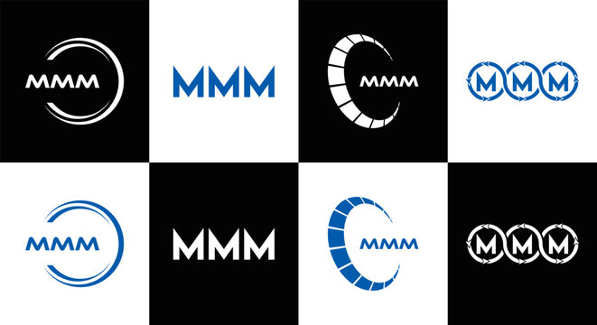 MMM logo. M M M design. White MMM letter. MMM, M M M letter logo design. Initial letter MMM linked circle uppercase monogram logo. M M M letter logo vector design. MMM letter logo design five style.