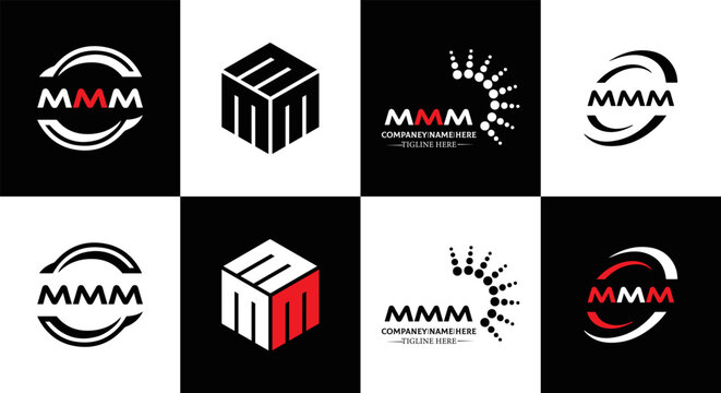 MMM logo. M M M design. White MMM letter. MMM, M M M letter logo design. Initial letter MMM linked circle uppercase monogram logo. M M M letter logo vector design. MMM letter logo design five style.