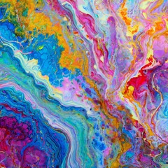 Marble Magic Unleashed: Fine and Intricate Flows of Colorful Paint
