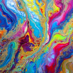 Flowing Colors Tapestry: Intricate Marble-Like Paint Background