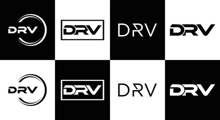 DRV logo. D R V design. White DRV letter. DRV, D R V letter logo design. Initial letter DRV linked circle uppercase monogram logo. D R V letter logo vector design. DRV letter logo design five style.