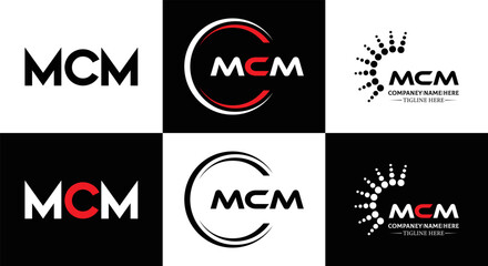 MCM logo. M C M design. White MCM letter. MCM, M C M letter logo design. Initial letter MCM linked circle uppercase monogram logo. M C M letter logo vector design. MCM letter logo design five style.