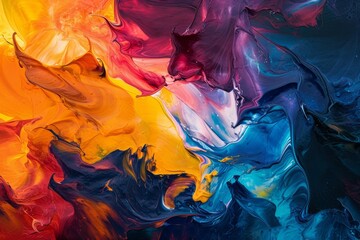 Abstract Fluid Art Painting in Vivid Colors

