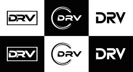 DRV logo. D R V design. White DRV letter. DRV, D R V letter logo design. Initial letter DRV linked circle uppercase monogram logo. D R V letter logo vector design. DRV letter logo design five style.