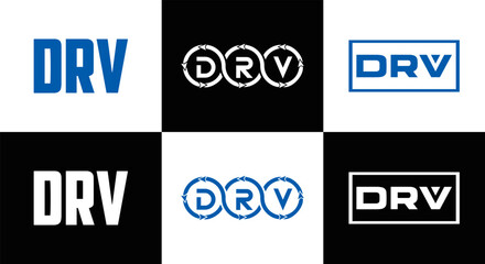 DRV logo. D R V design. White DRV letter. DRV, D R V letter logo design. Initial letter DRV linked circle uppercase monogram logo. D R V letter logo vector design. DRV letter logo design five style.