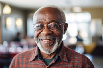 Fototapeta premium Portrait of a smiling senior man in nursing home