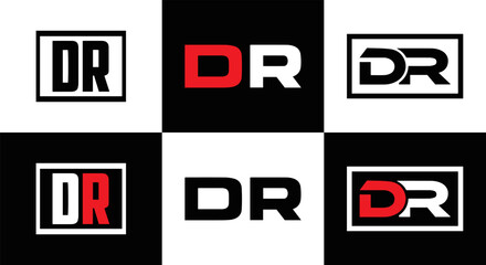 DR logo. D R design. White DR letter. DR, D R letter logo design. Initial letter DR linked circle uppercase monogram logo. D R letter logo vector design. DR letter logo design five style.