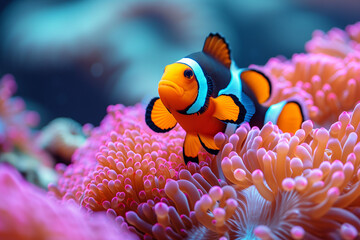 Naklejka na ściany i meble fish in aquarium, clownfish