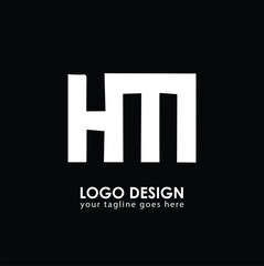 HM HM Logo Design, Creative Minimal Letter HM HM Monogram