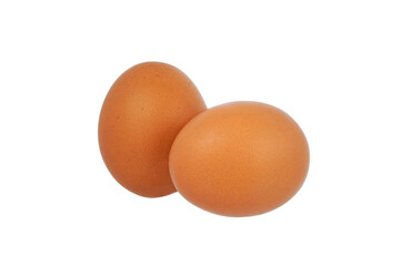 Two eggs isolated on transparent background.