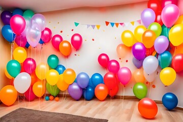 Fototapeta na wymiar birthday party balloons