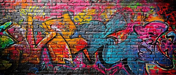 Graffiti on a brick wall Generative AI